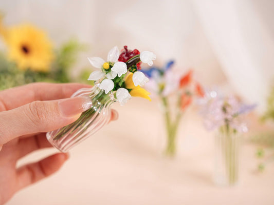 Glass Flower Bouquet, Glass Birth Month Flower, Handcrafted Glass Flower Figurine, Custom Home Decor, Gift For Her,christmas Gift For Family