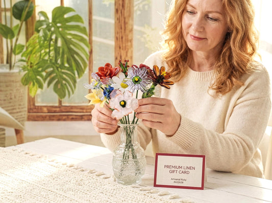 Glass Birth Month Flower Bouquet, First Mothers Day Gift, Birth Glass Flower Bouquet, Blown Glass Flower Gift For Her, Home Decor Flowers